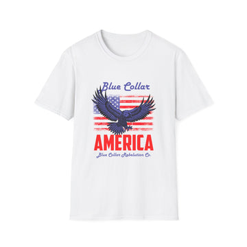 Patriotic Eagle T-Shirt, Blue Collar Pride Shirt, USA Independence Day Tee, Vintage American Apparel, Unisex Graphic Tee