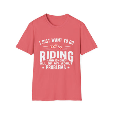 Funny Riding T-Shirt for Adults, Unisex Graphic Tee, Casual Wear, Gift for Riders, Adulting Humor Shirt