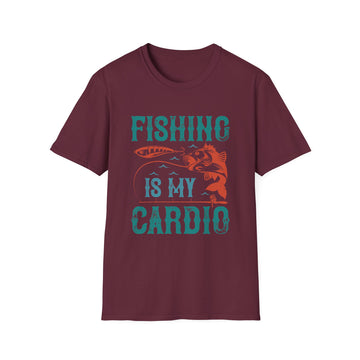 Fishing Is My Cardio Unisex Softstyle T-Shirt, Fishing Tee