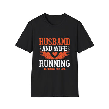 Couples Running T-Shirt, Husband and Wife Matching Tees
