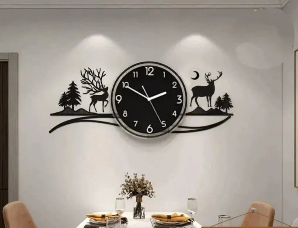 3D Deer Clock Wall Decoration Acrylic Wall Decor Advibe Studio