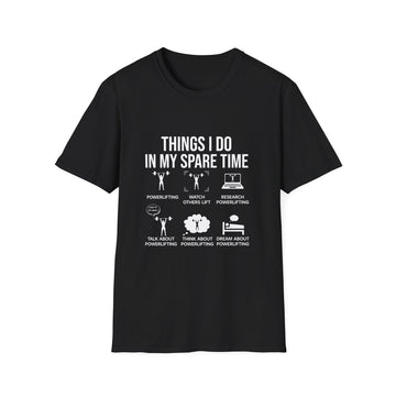 Funny Spare Time Activities T-Shirt, Leisurewear, Gift for Friends, Casual Humor Shirt, Relaxation Tee, Birthday Present