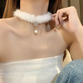 Autumn And Winter Furry Christmas Snowflake Pendant Necklace Advibe Studio