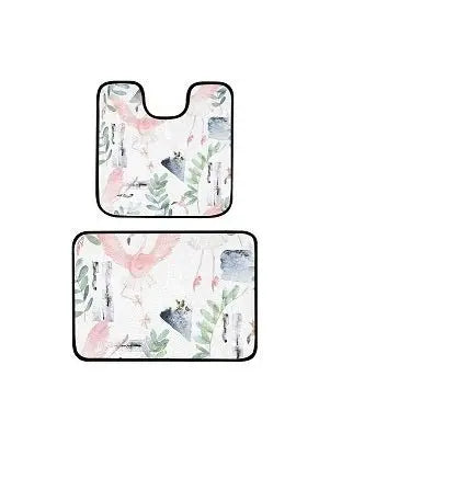 Dancing Flamingo Toilet Mat Set Advibe Studio