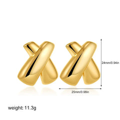 Earrings Chubby Cross X-shaped Stud Earrings Simple Earrings Advibe Studio