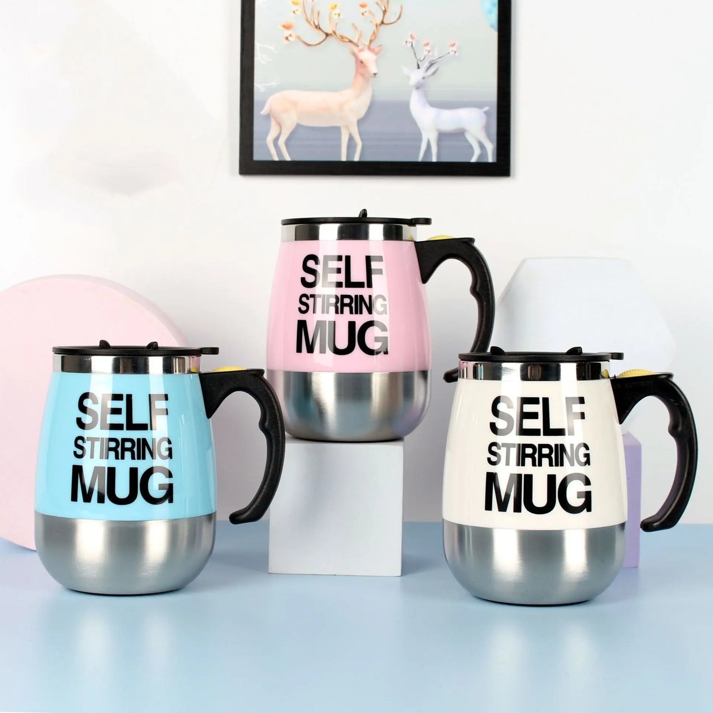 Electric Self Stirring Coffee Mug Cup Stainless Steel Automatic Self Mixing & Spinning Home Office Travel Mixer Milk Whisk Cup Advibe Studio