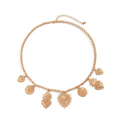 Flame Peach Heart Alloy Pendant Necklace Creative Advibe Studio