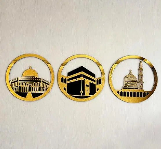 Set of Masjid Al Aqsa, Masjid Al-Haram & Masjid An-Nabawi Islamic Wall Art Advibe Studio