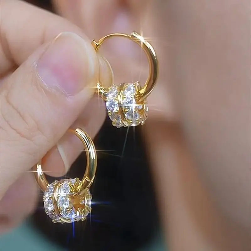 Silver Needle Zircon AB Dual-wear Double-sided Earrings Fashion Advibe Studio