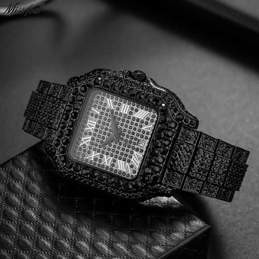 Straight European Hip Hop Diamond Quartz Wrist Watch Advibe Studio