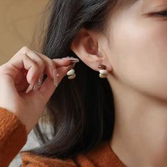 Stud Earrings Women's Design Sense Niche Drip Glazed Advibe Studio