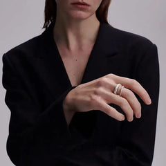 Women's Fashion Handmade Frosted Double-layer Ring Advibe Studio