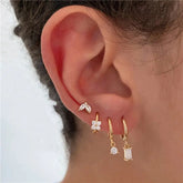 Women's Geometric Flower Zircon Earrings Advibe Studio