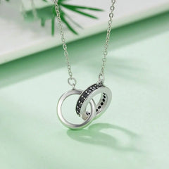 Zircon Inlaid Geometric Ring-phase Buckle Necklace For Women Advibe Studio