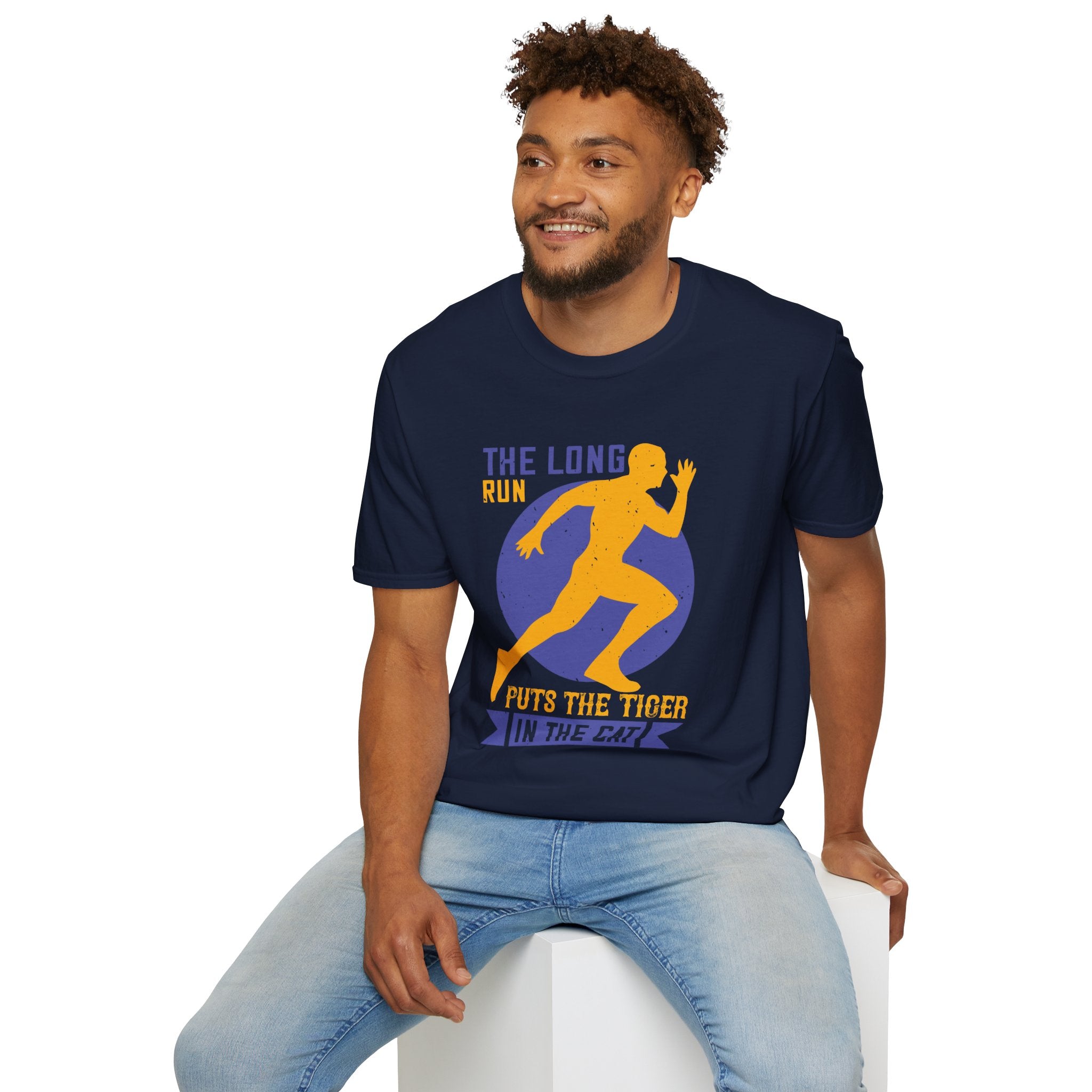Run Tiger Unisex Softstyle T-Shirt, Motivational Tee, Fitness Apparel