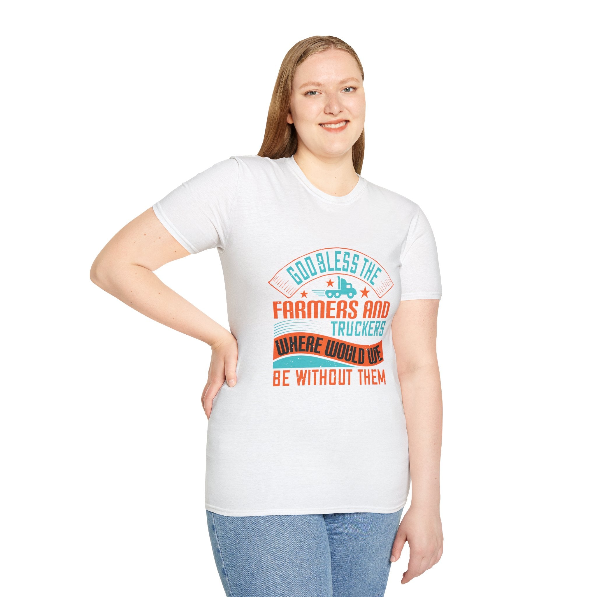 Inspirational Farmers and Truckers T-Shirt, Unisex Softstyle Tee