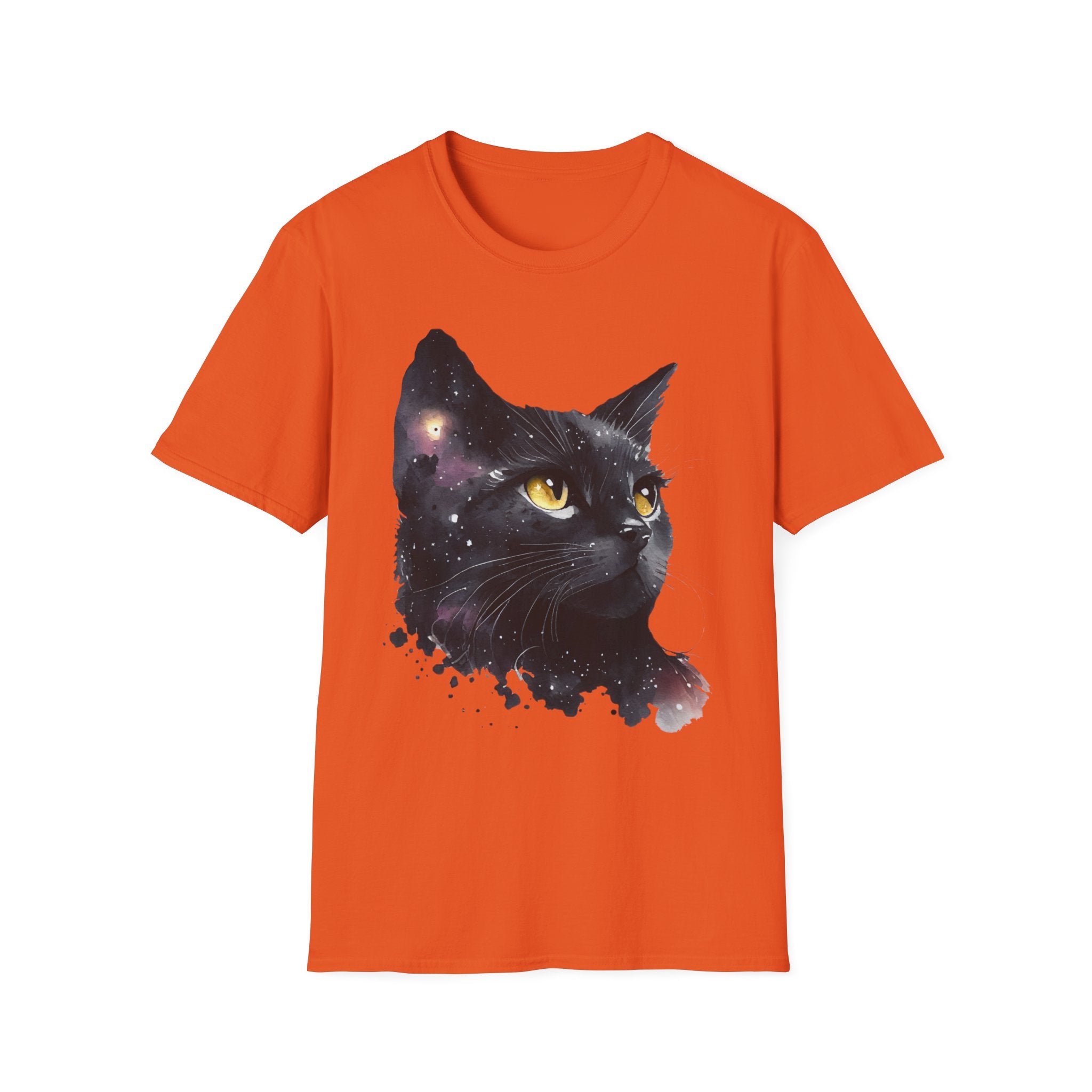 Galactic Cat Unisex Softstyle T-Shirt | Cosmic Space Kitty Tee, Cat Lover Gift, Astrology Shirt, Unique Pet Apparel, Cute Astronomy Design