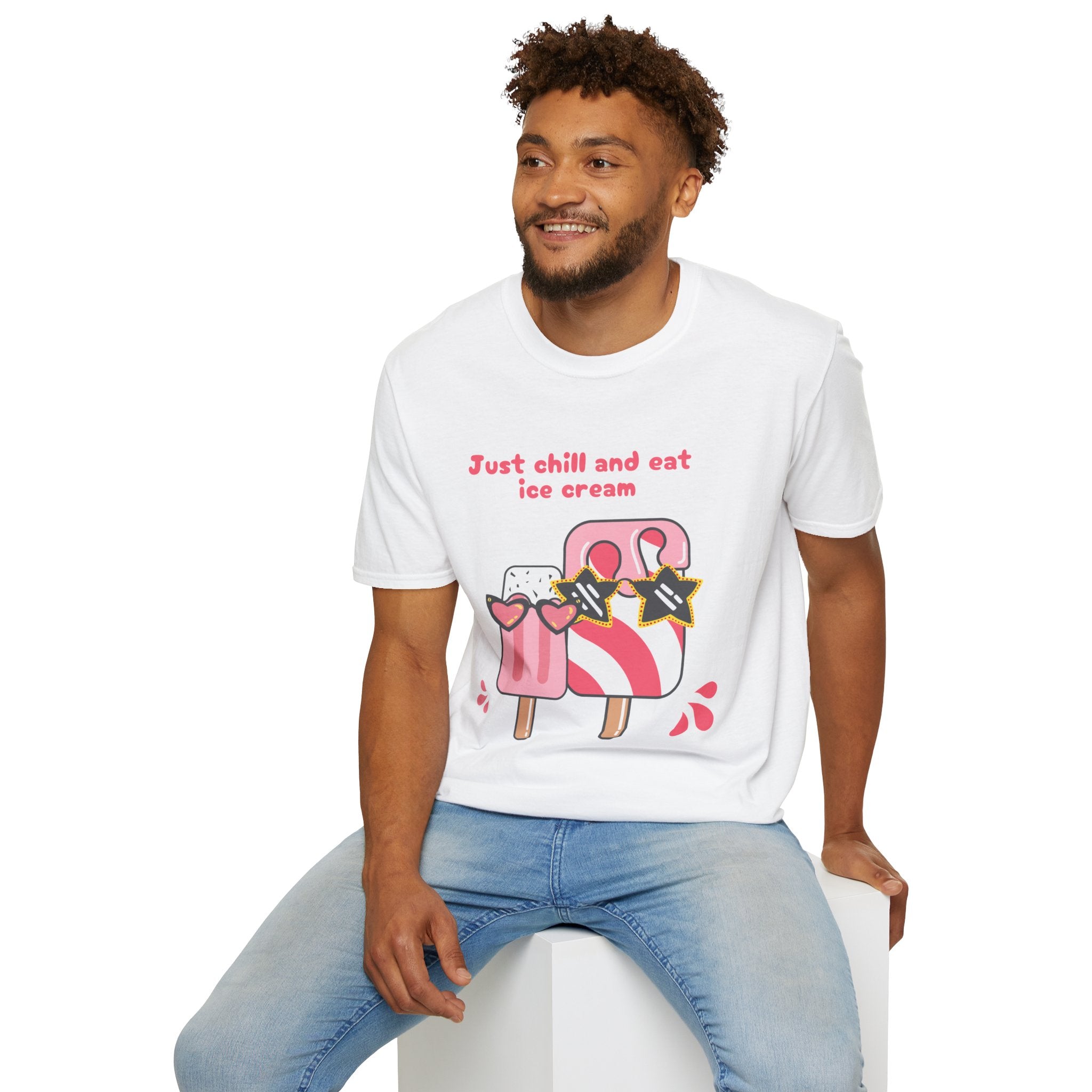 Summer Chill Ice Cream T-Shirt, Unisex Softstyle Tee, Cute Graphic Shirt