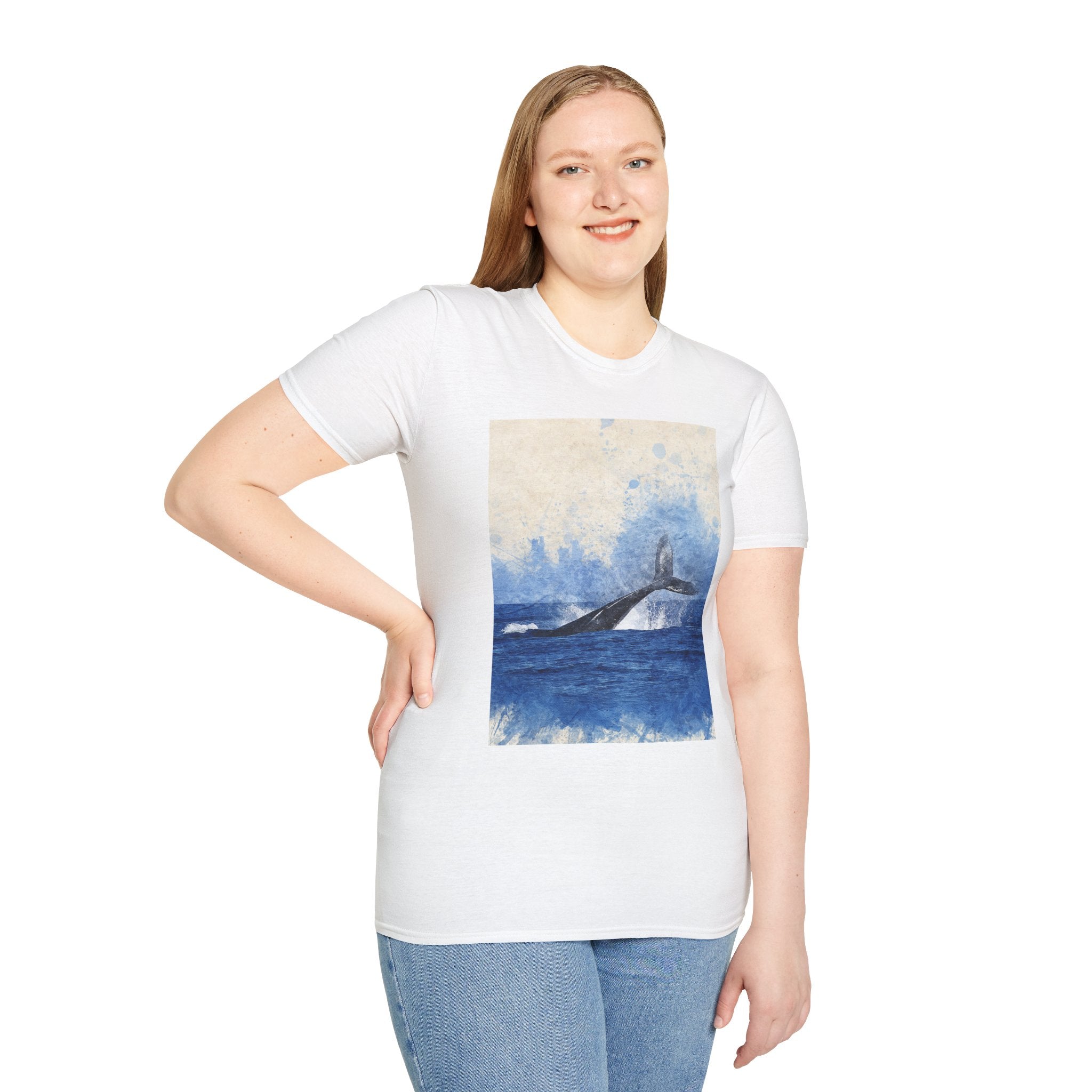 Whale Watching Unisex Softstyle T-Shirt, Ocean Lover Gift, Nature Tee