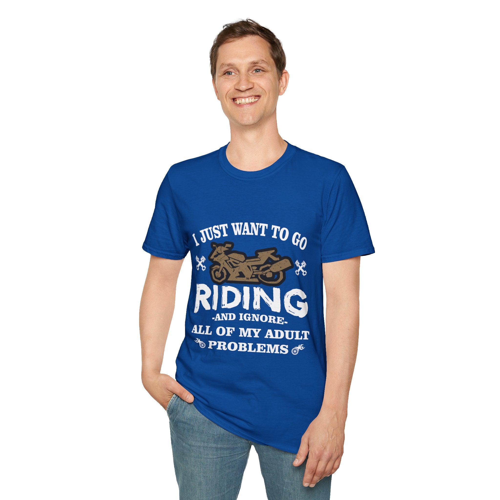 Unisex Riding T-Shirt - Perfect for Bikers, Adulting Humor, Birthdays, Gifts for Him, Summer Wear