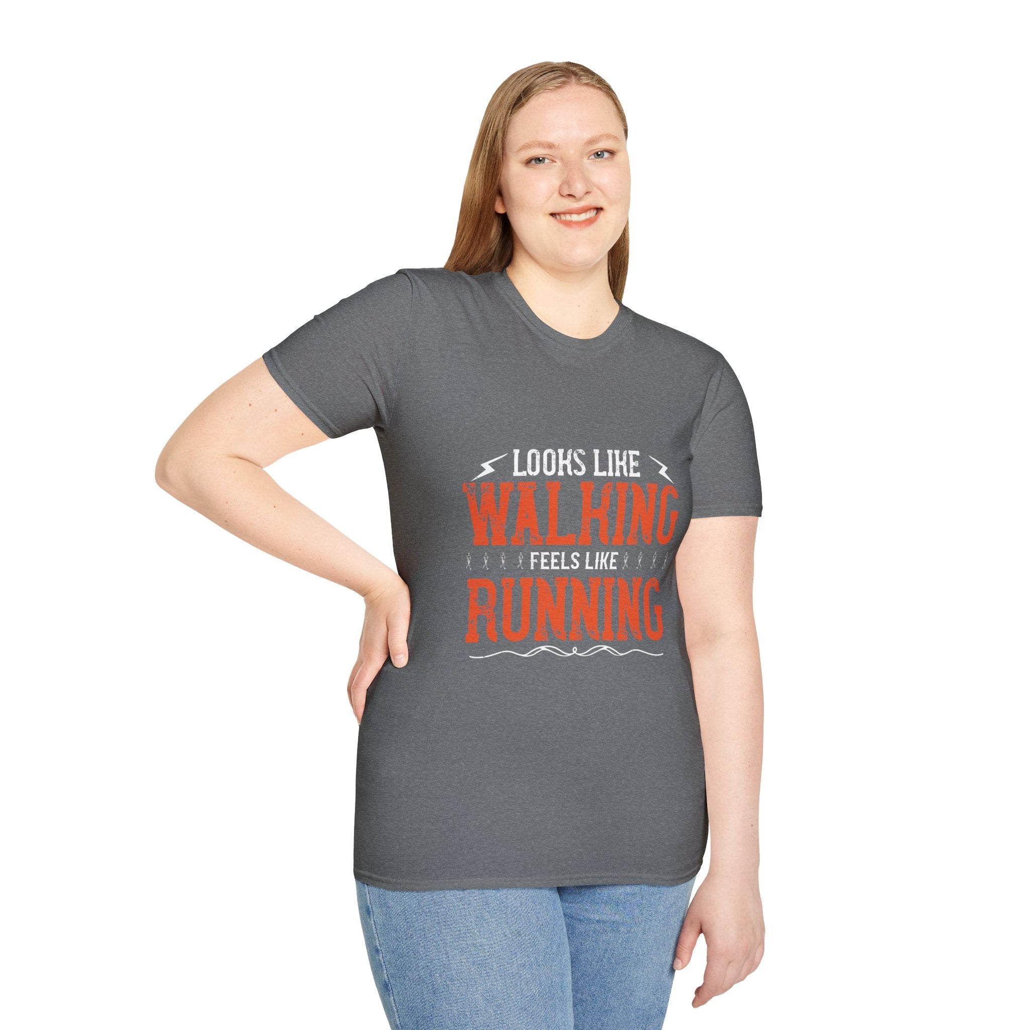 Walking Feels Like Running Unisex Softstyle T-Shirt, Running Gift