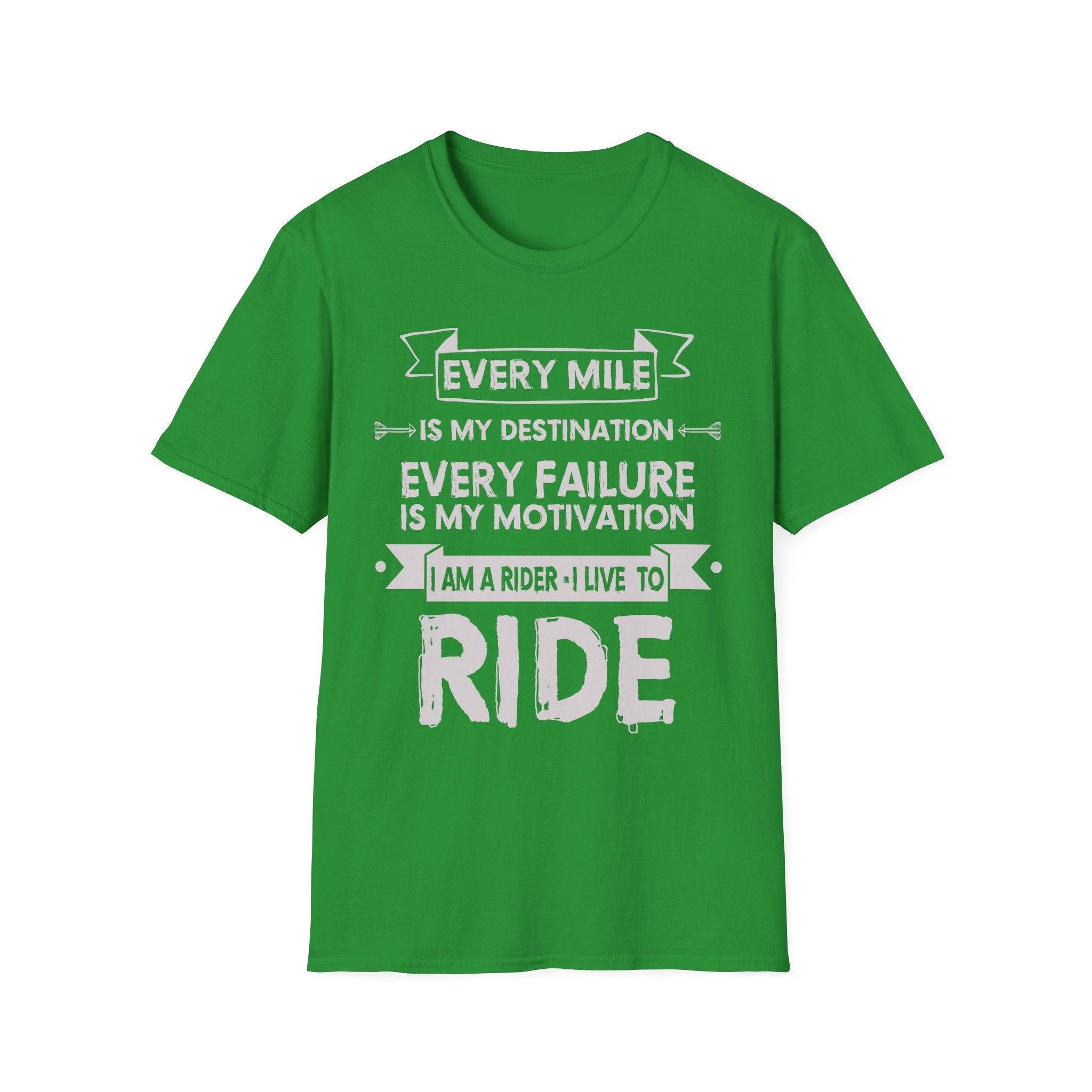 Inspirational Rider T-Shirt | Every Mile Is My Destination | Fitness Gift for Cyclists, Motivational Tee, Unisex Apparel