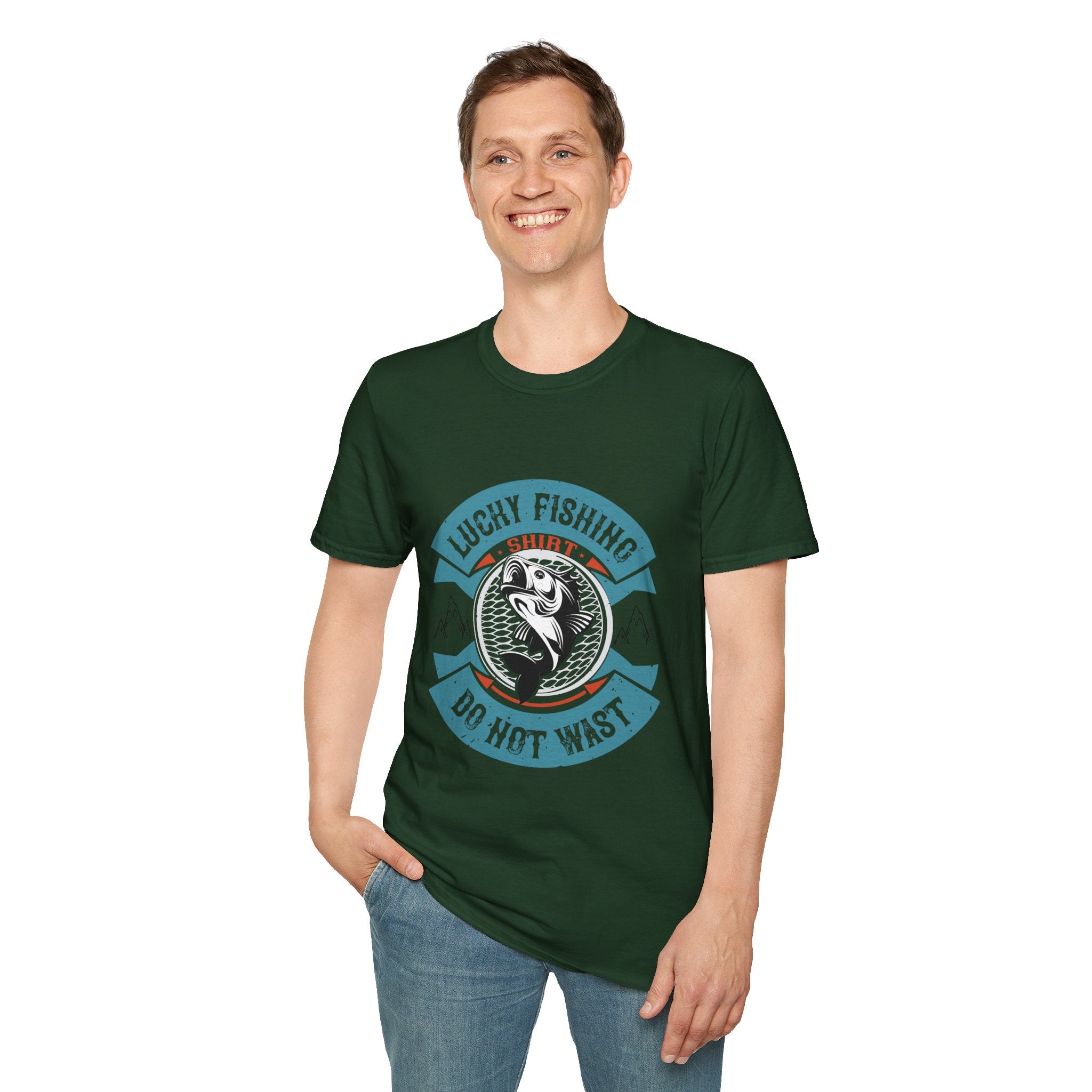 Lucky Fishing Graphic Tee, Unisex Fishing T-Shirt