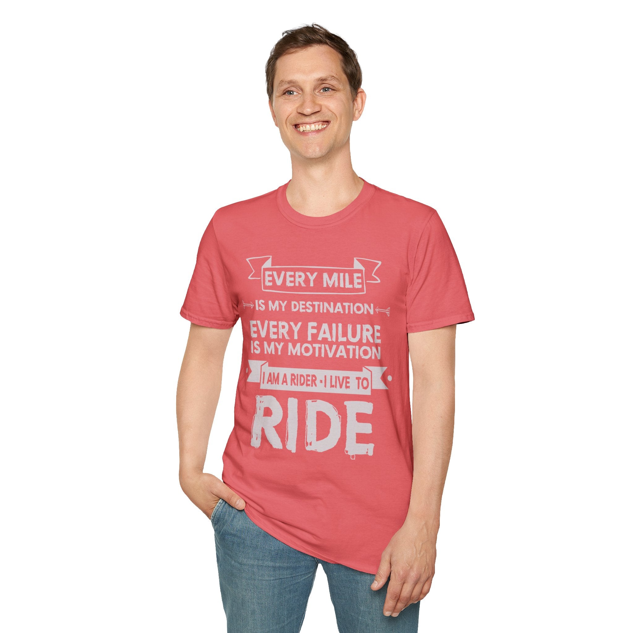 Inspirational Rider T-Shirt | Every Mile Is My Destination | Fitness Gift for Cyclists, Motivational Tee, Unisex Apparel