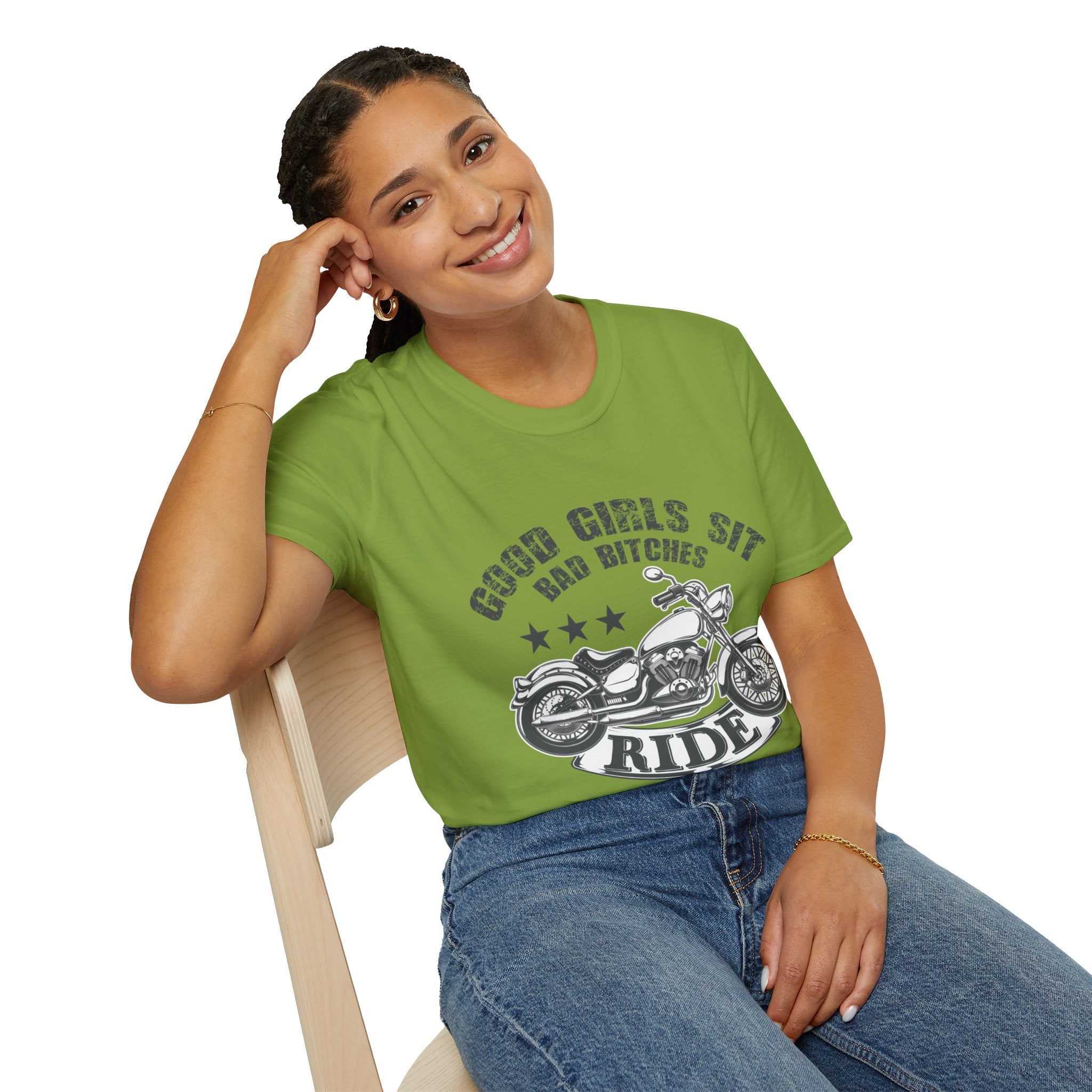 Good Girls Sit Bad Bitches Ride Unisex T-Shirt, Biker Tee, Gift for Motorcycle Lovers, Casual Wear, Birthday Gift