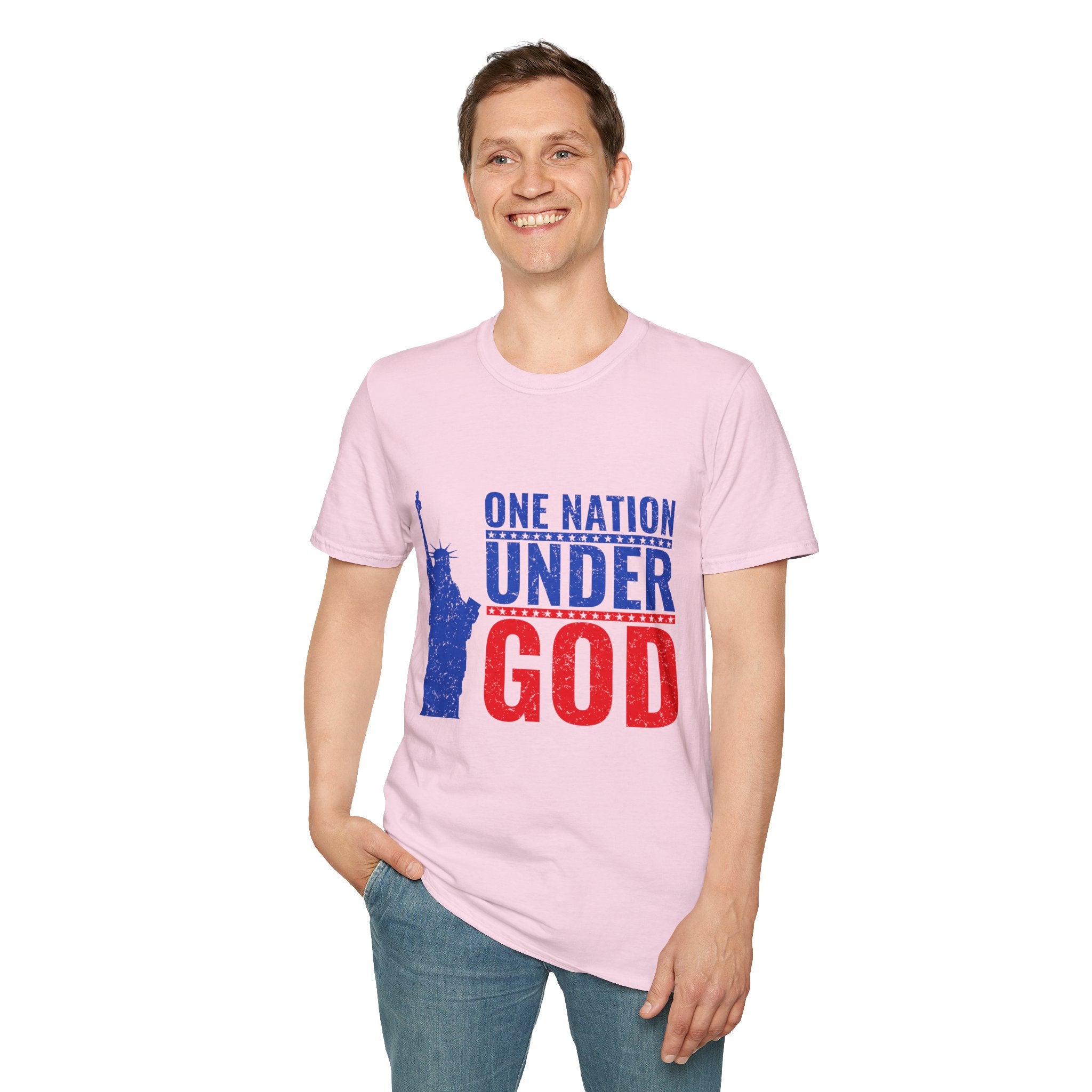 Patriotic Graphic T-Shirt | One Nation Under God | Unisex Casual Wear for Holidays, Independence Day, Family Gatherings, Political [...]