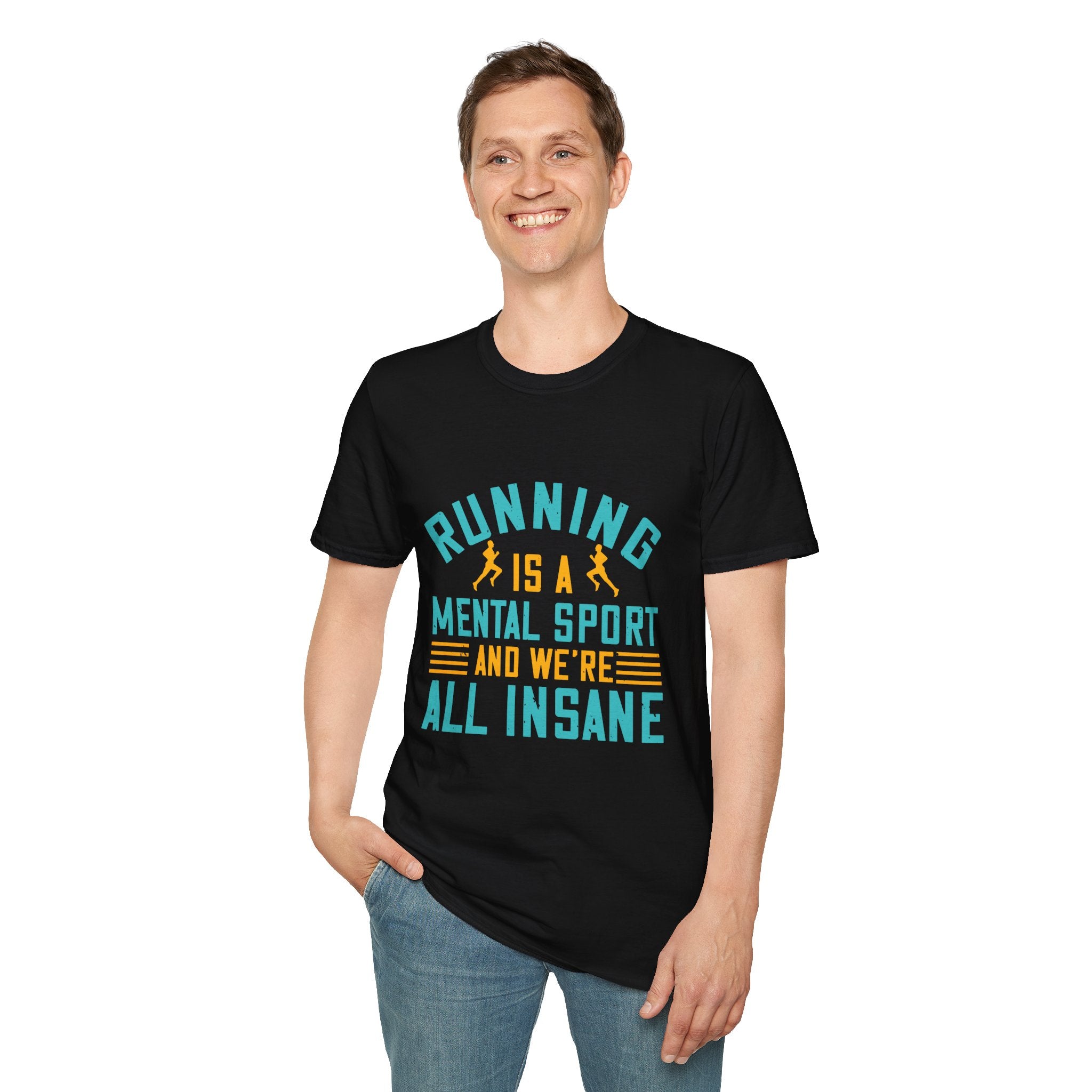 Running Insanity Unisex T-Shirt | Gift for Runners, Fitness Humor Tee