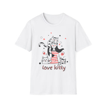 Cute Cat Lover T-Shirt, Love Kitty Graphic Tee