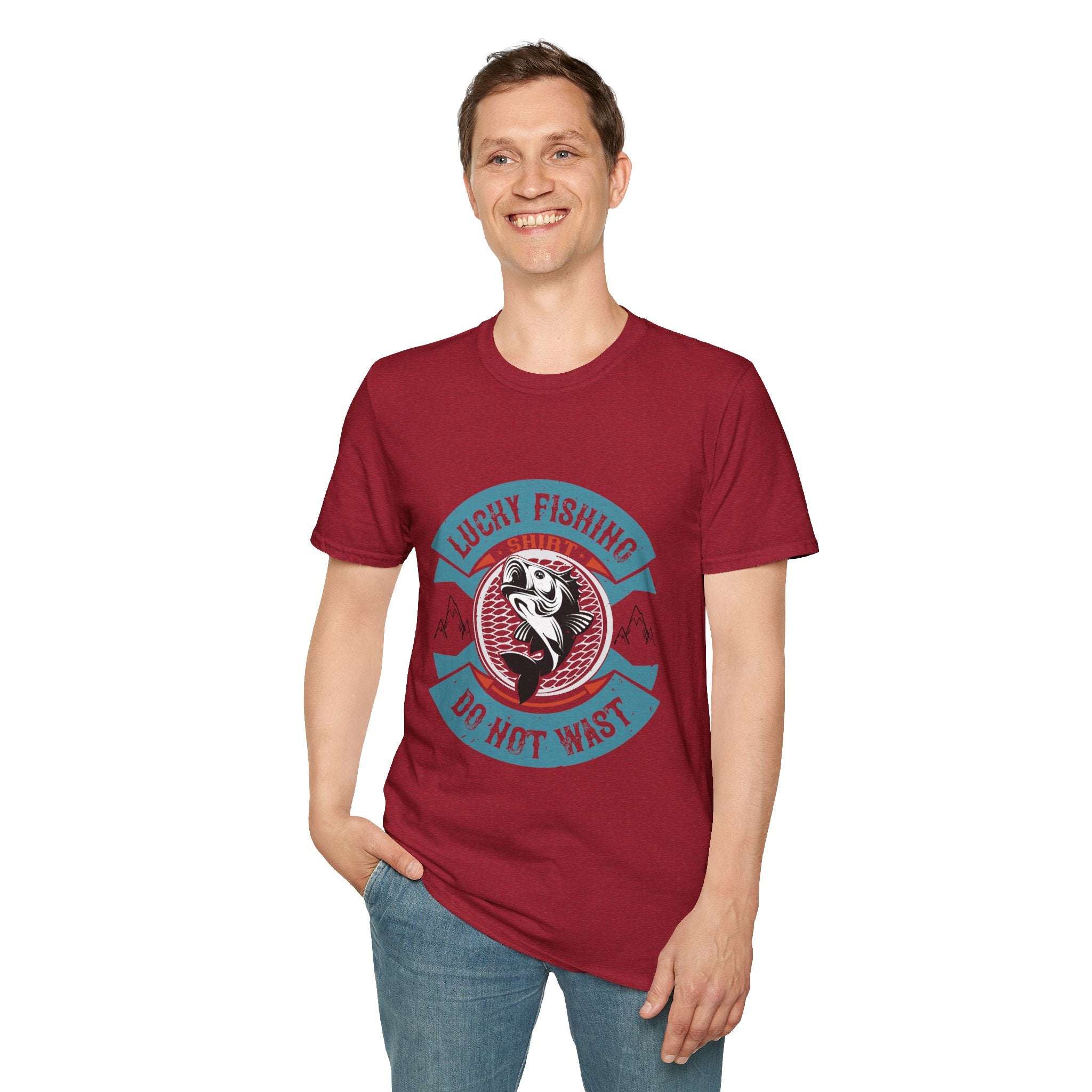 Lucky Fishing Graphic Tee, Unisex Fishing T-Shirt