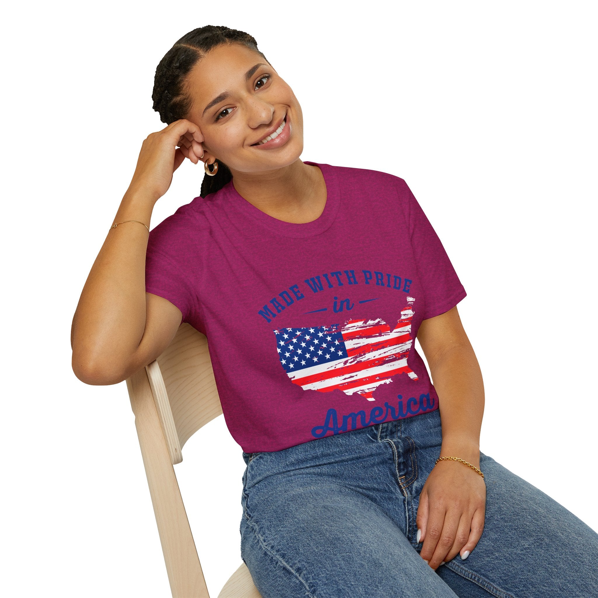 Pride USA Unisex T-Shirt, American Flag Graphic Tee, Independence Day Shirt, Gift for Patriots, Casual Everyday Wear