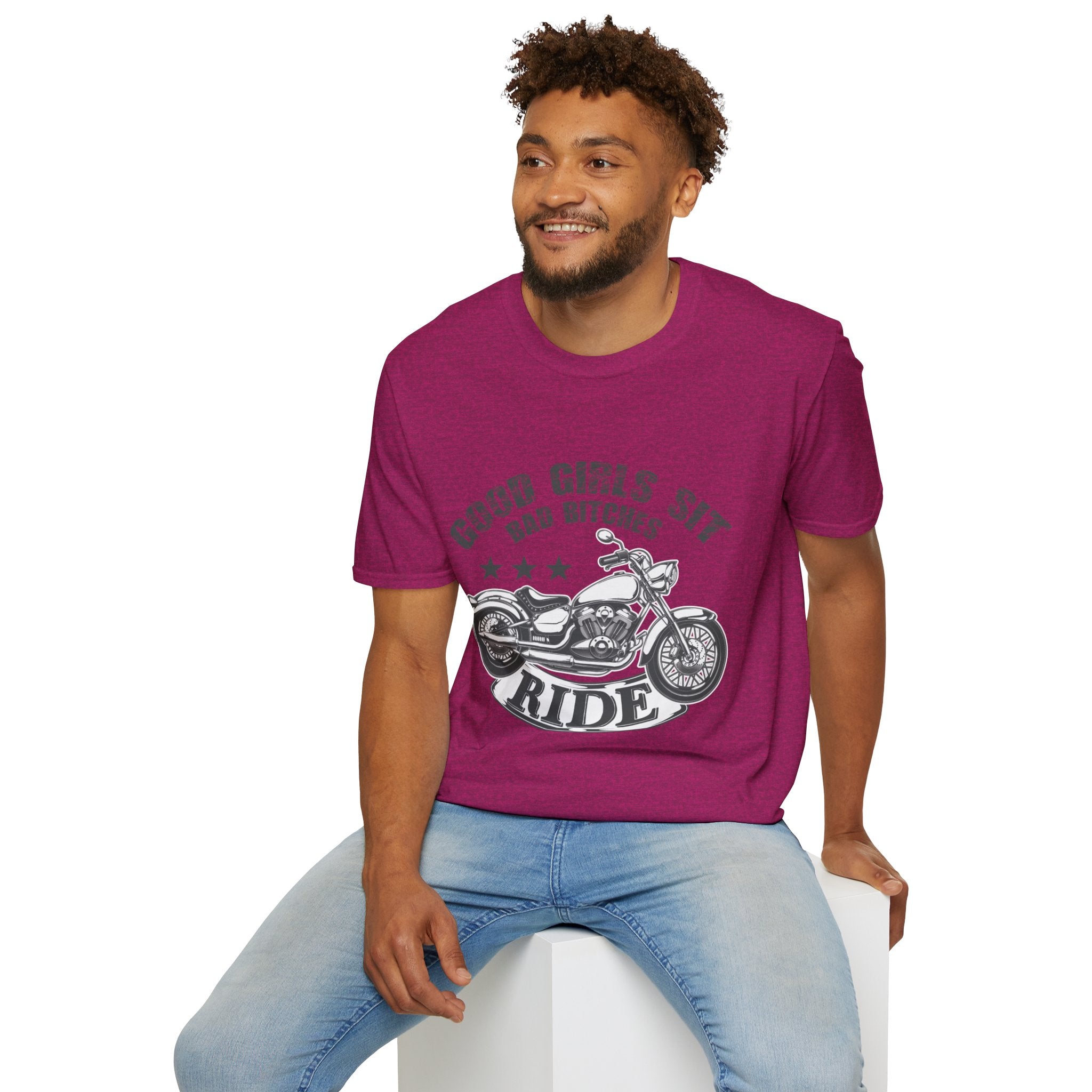 Good Girls Sit Bad Bitches Ride Unisex T-Shirt, Biker Tee, Gift for Motorcycle Lovers, Casual Wear, Birthday Gift