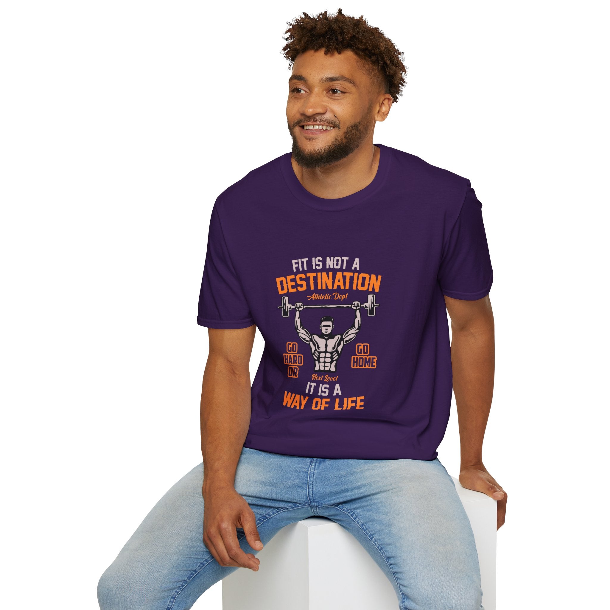 Fit Is Not a Destination Unisex Softstyle T-Shirt, Fitness Apparel, Motivational Tee, Gym Shirt, Gift for Fitness Lovers, Workout Top