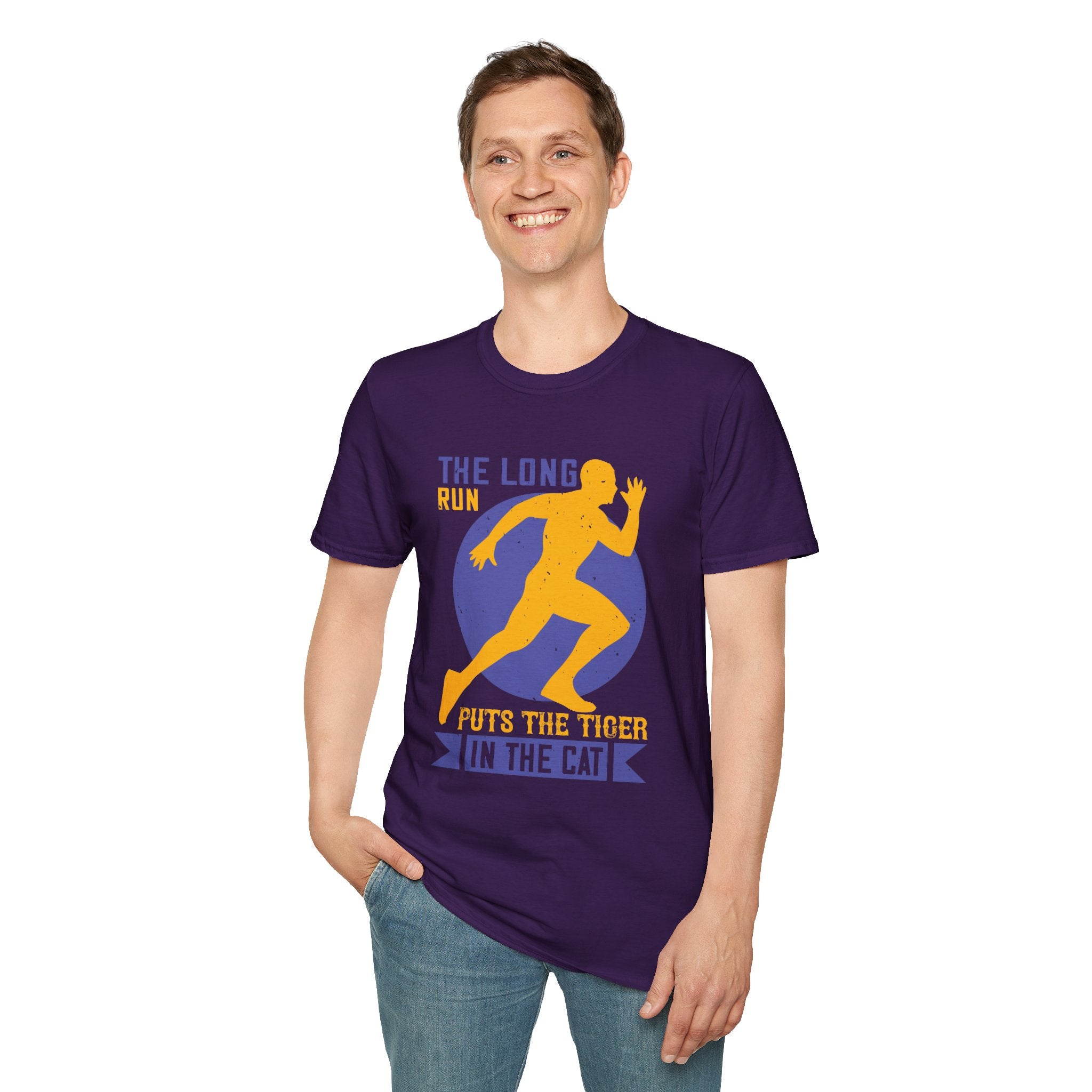 Run Tiger Unisex Softstyle T-Shirt, Motivational Tee, Fitness Apparel