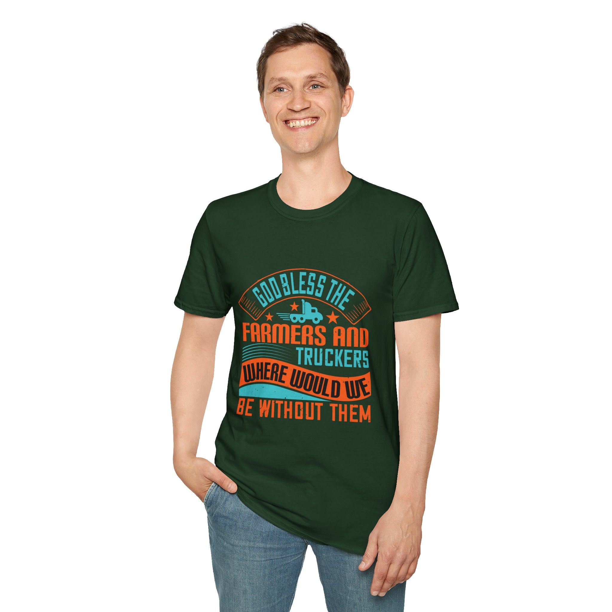 Inspirational Farmers and Truckers T-Shirt, Unisex Softstyle Tee