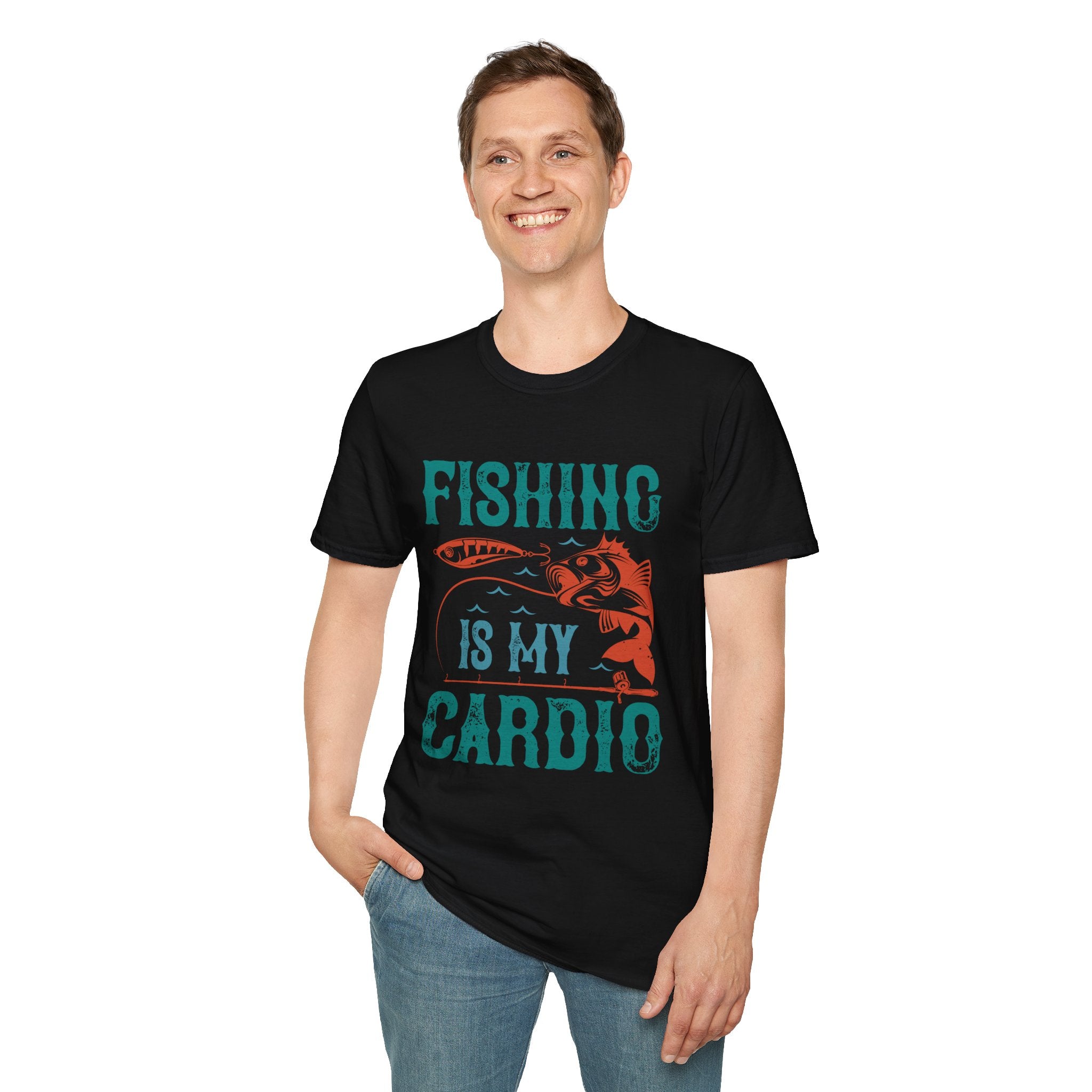 Fishing Is My Cardio Unisex Softstyle T-Shirt, Fishing  Tee