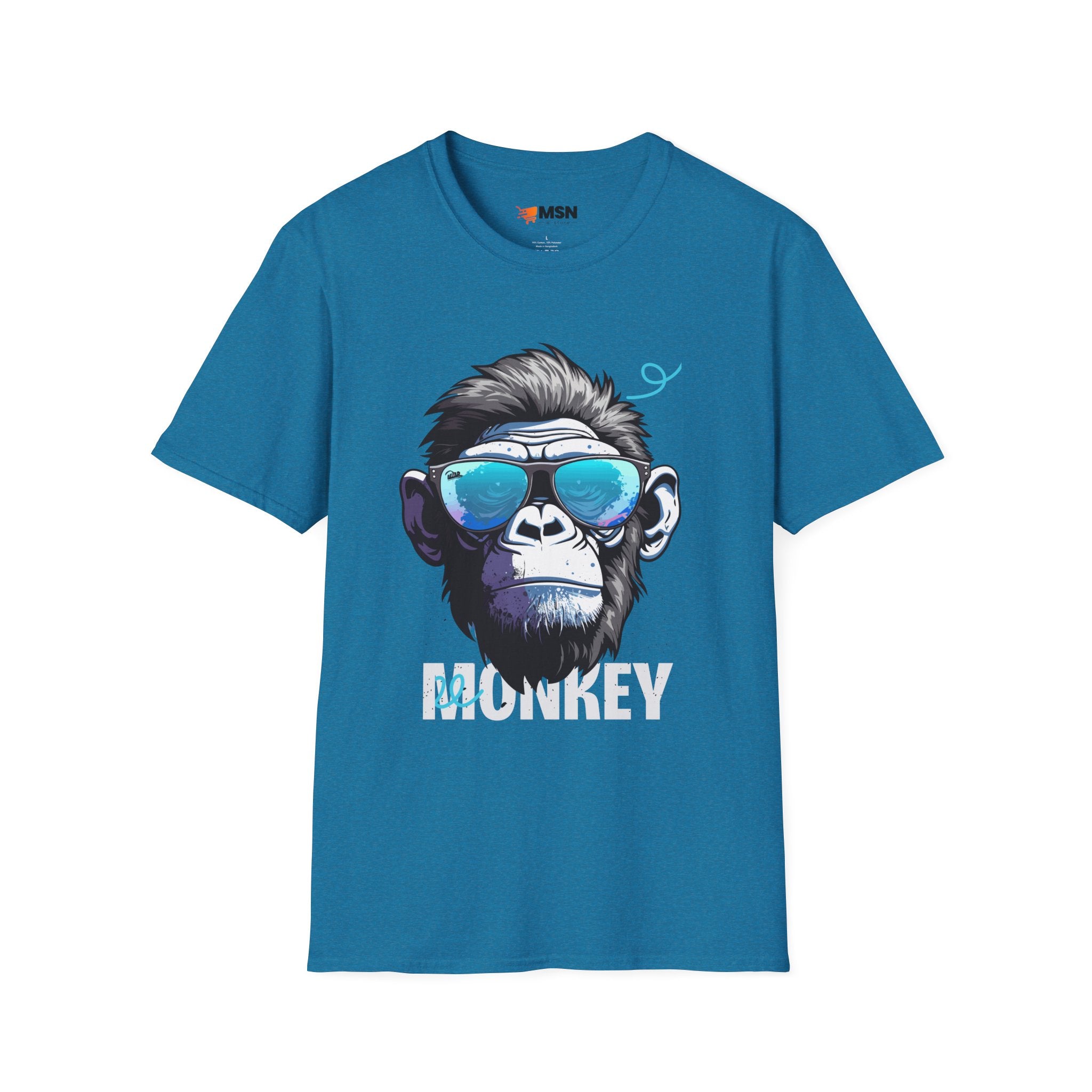 Cool Monkey Graphic Tee, Fun Unisex Softstyle T-Shirt, Animal Lover Gift