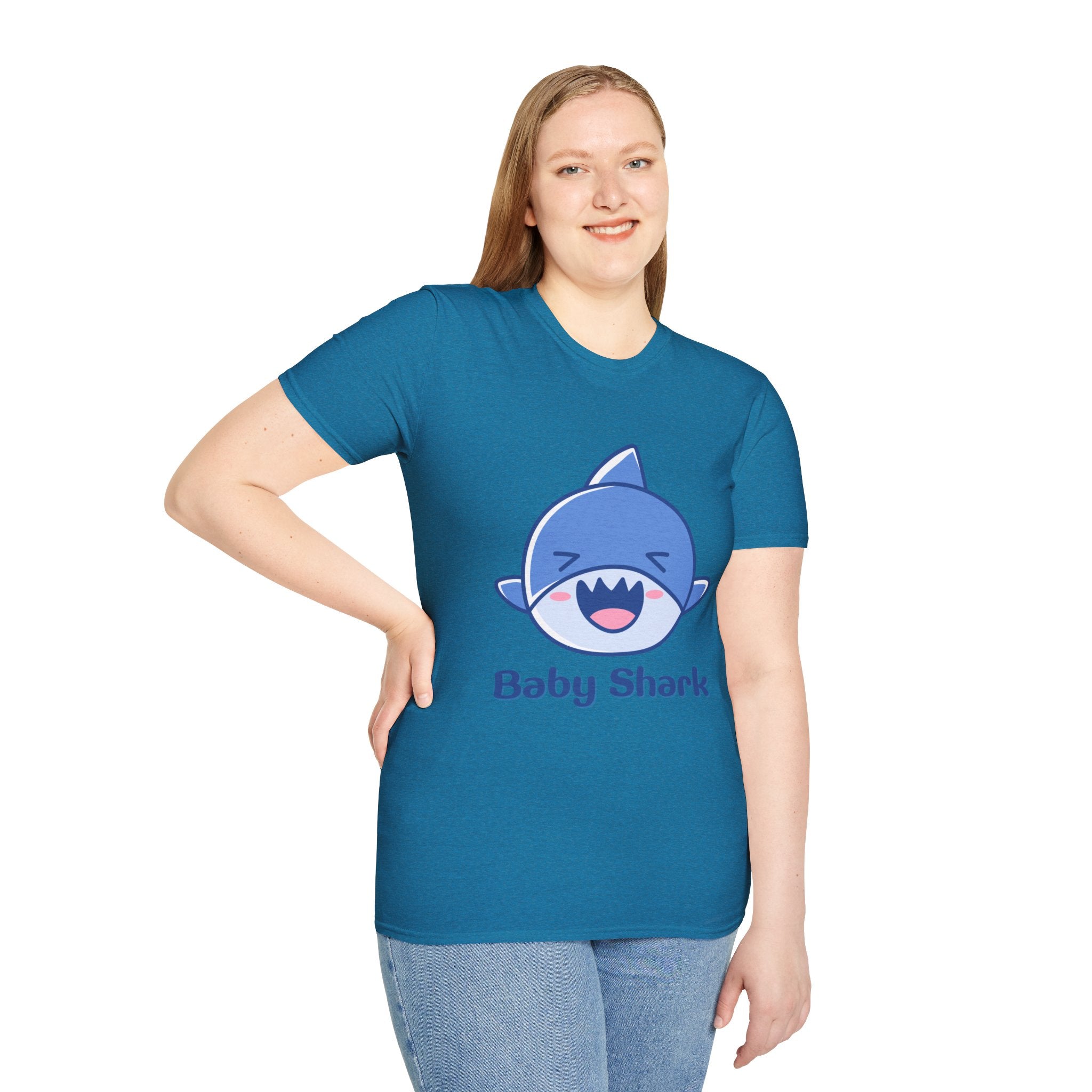Baby Shark Softstyle T-Shirt, Fun Kids Tee, Cute Baby Shark Shirt