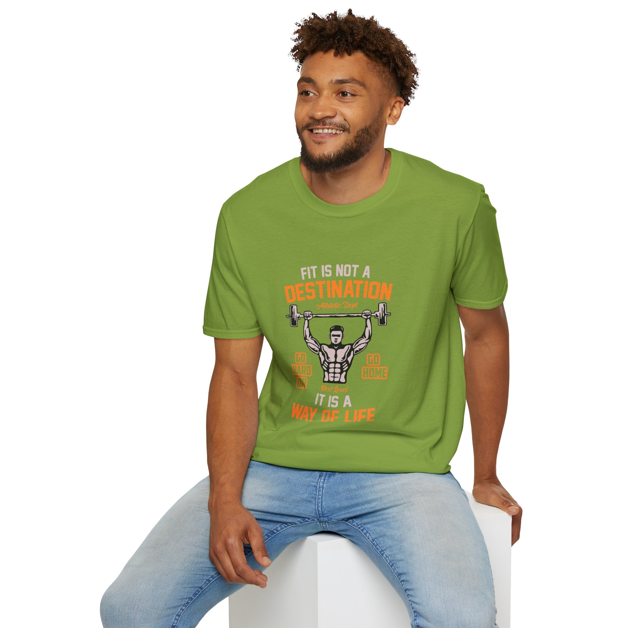 Fit Is Not a Destination Unisex Softstyle T-Shirt, Fitness Apparel, Motivational Tee, Gym Shirt, Gift for Fitness Lovers, Workout Top