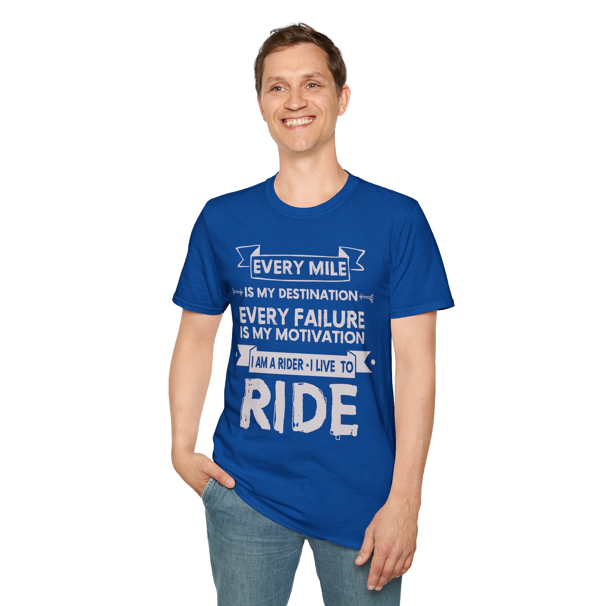 Inspirational Rider T-Shirt | Every Mile Is My Destination | Fitness Gift for Cyclists, Motivational Tee, Unisex Apparel