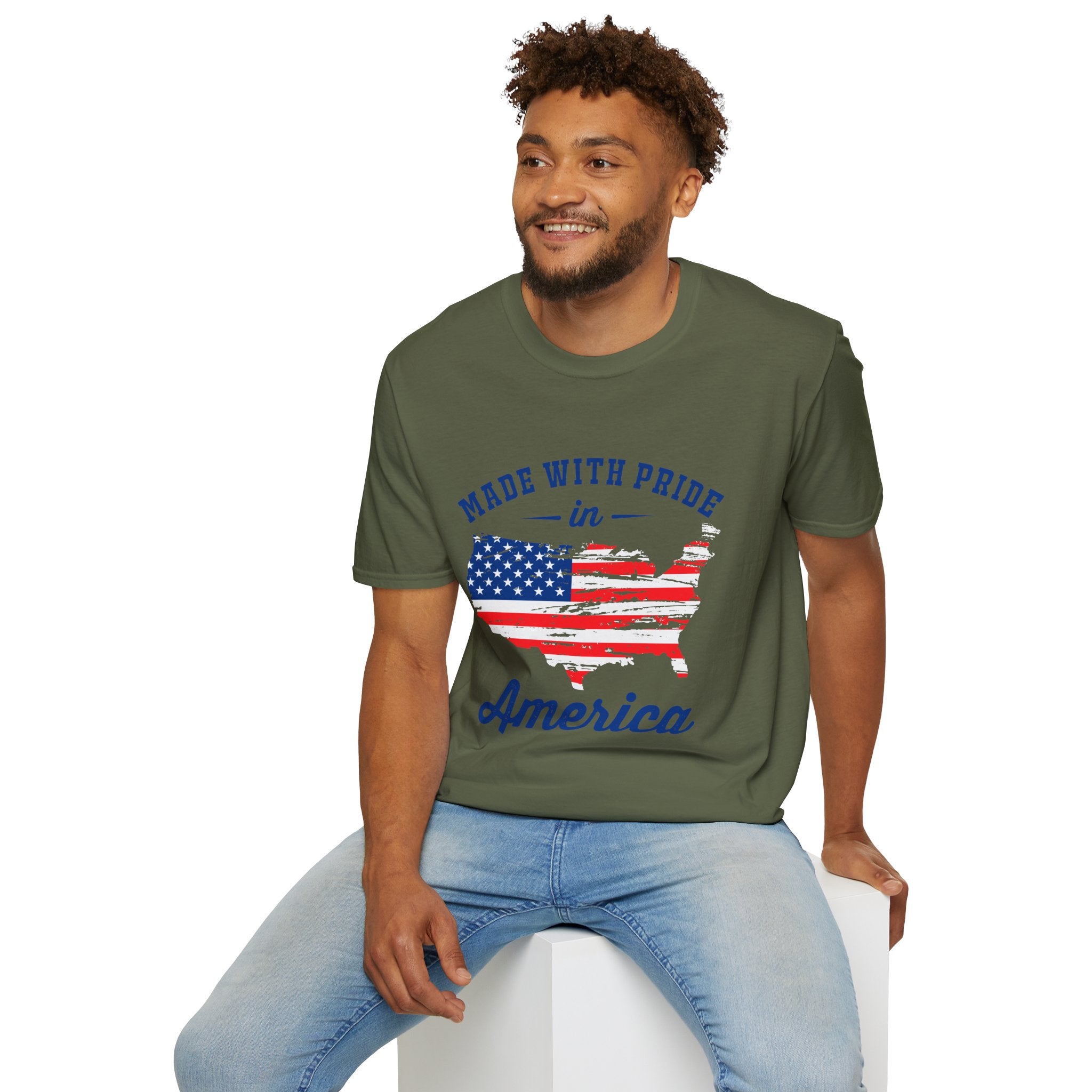 Pride USA Unisex T-Shirt, American Flag Graphic Tee, Independence Day Shirt, Gift for Patriots, Casual Everyday Wear
