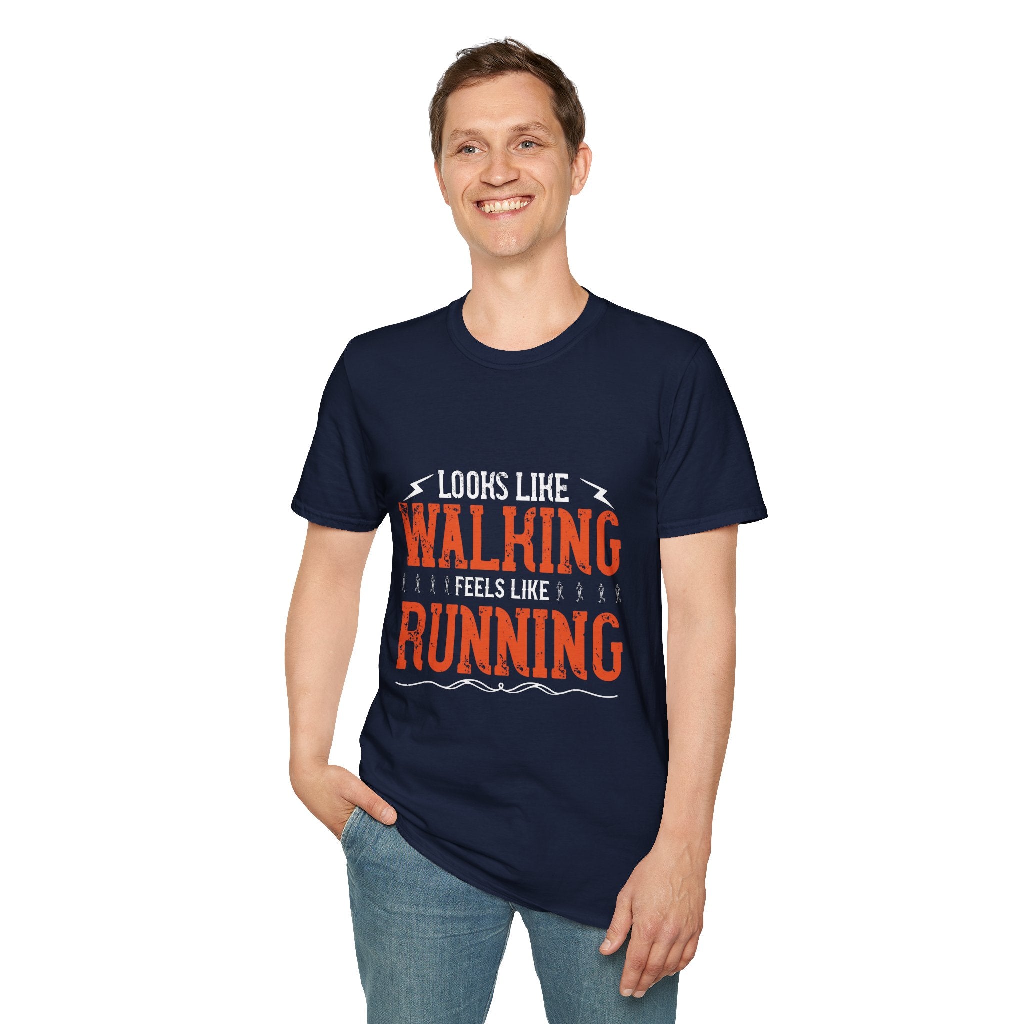 Walking Feels Like Running Unisex Softstyle T-Shirt, Running Gift