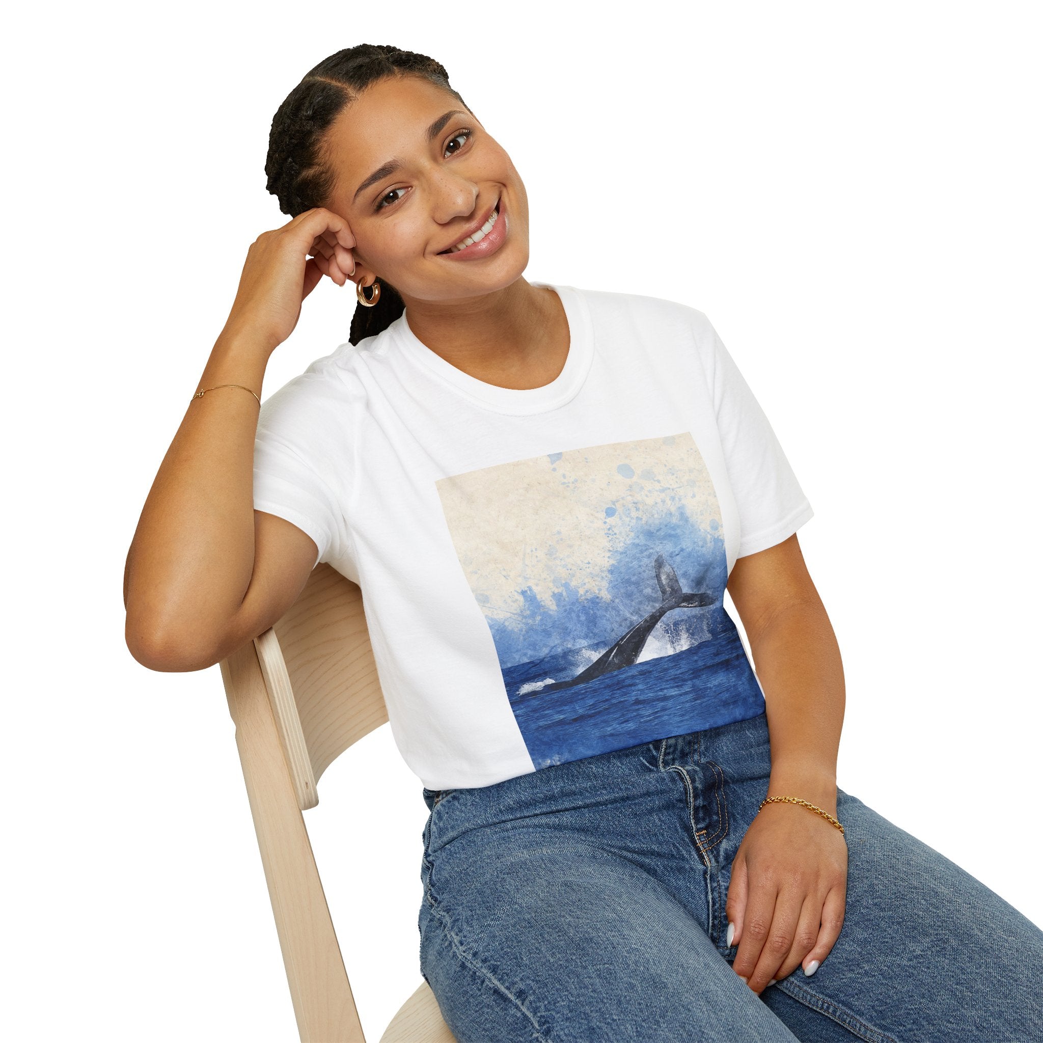 Whale Watching Unisex Softstyle T-Shirt, Ocean Lover Gift, Nature Tee