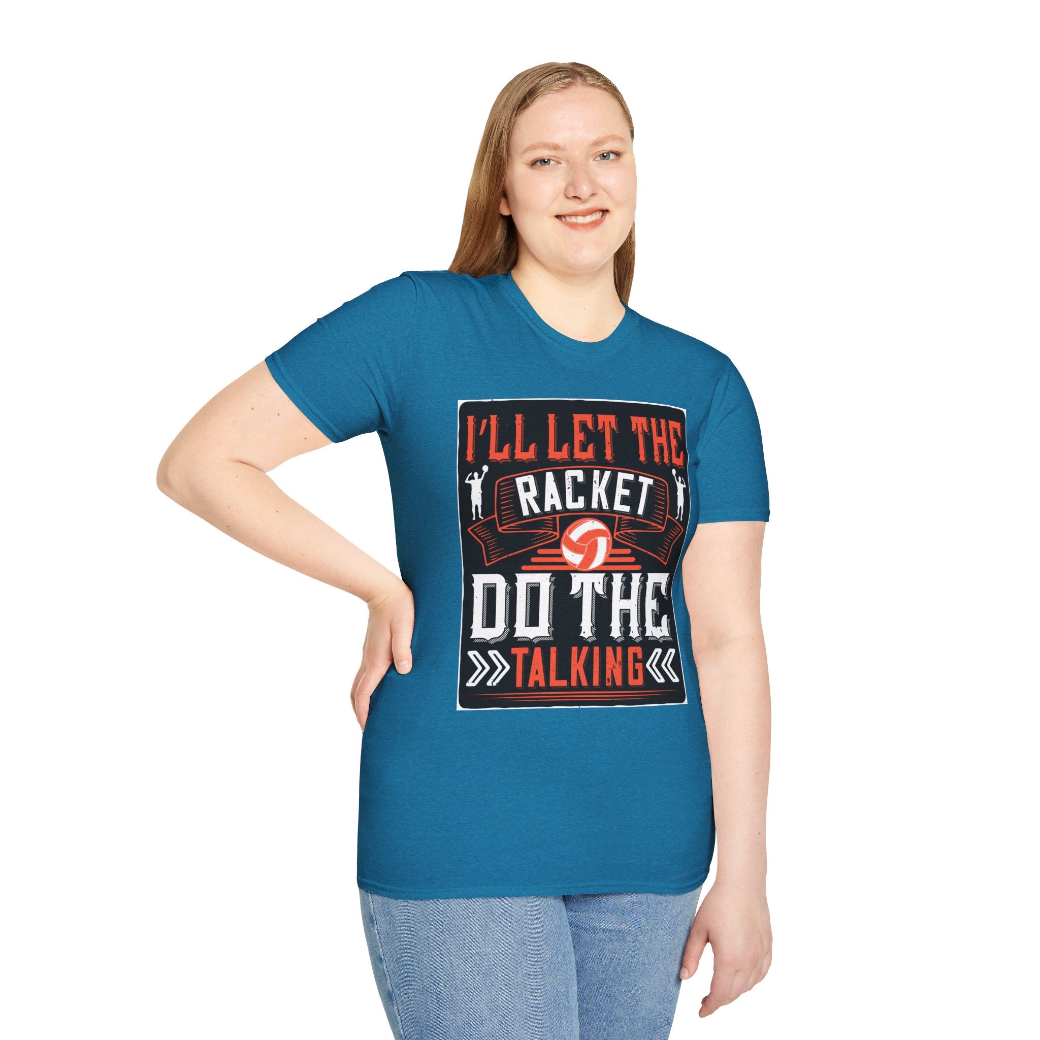 Sporty Unisex Softstyle T-Shirt | Inspirational Racket Design | Ideal for Sports Lovers, Coaches, and Gifts