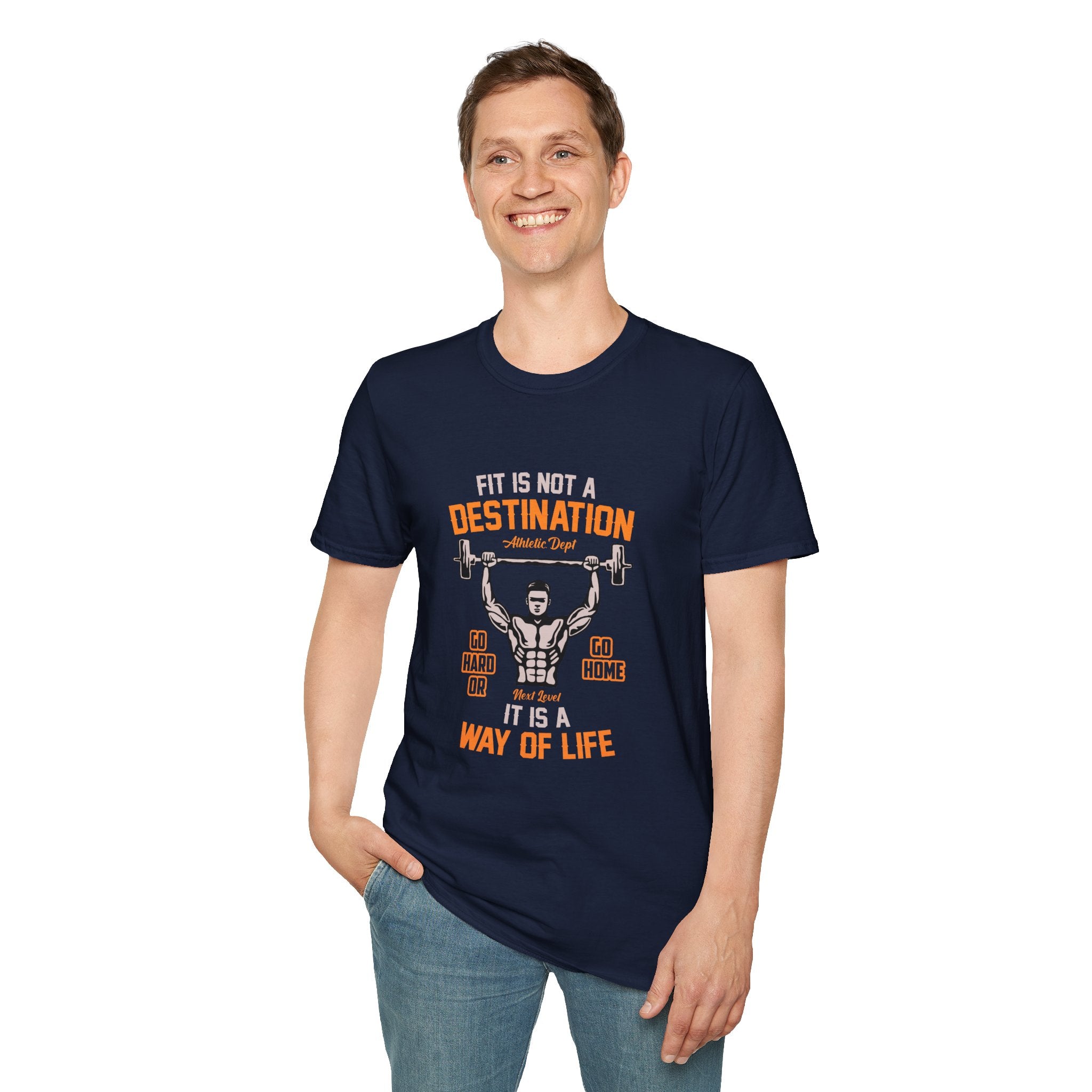 Fit Is Not a Destination Unisex Softstyle T-Shirt, Fitness Apparel, Motivational Tee, Gym Shirt, Gift for Fitness Lovers, Workout Top