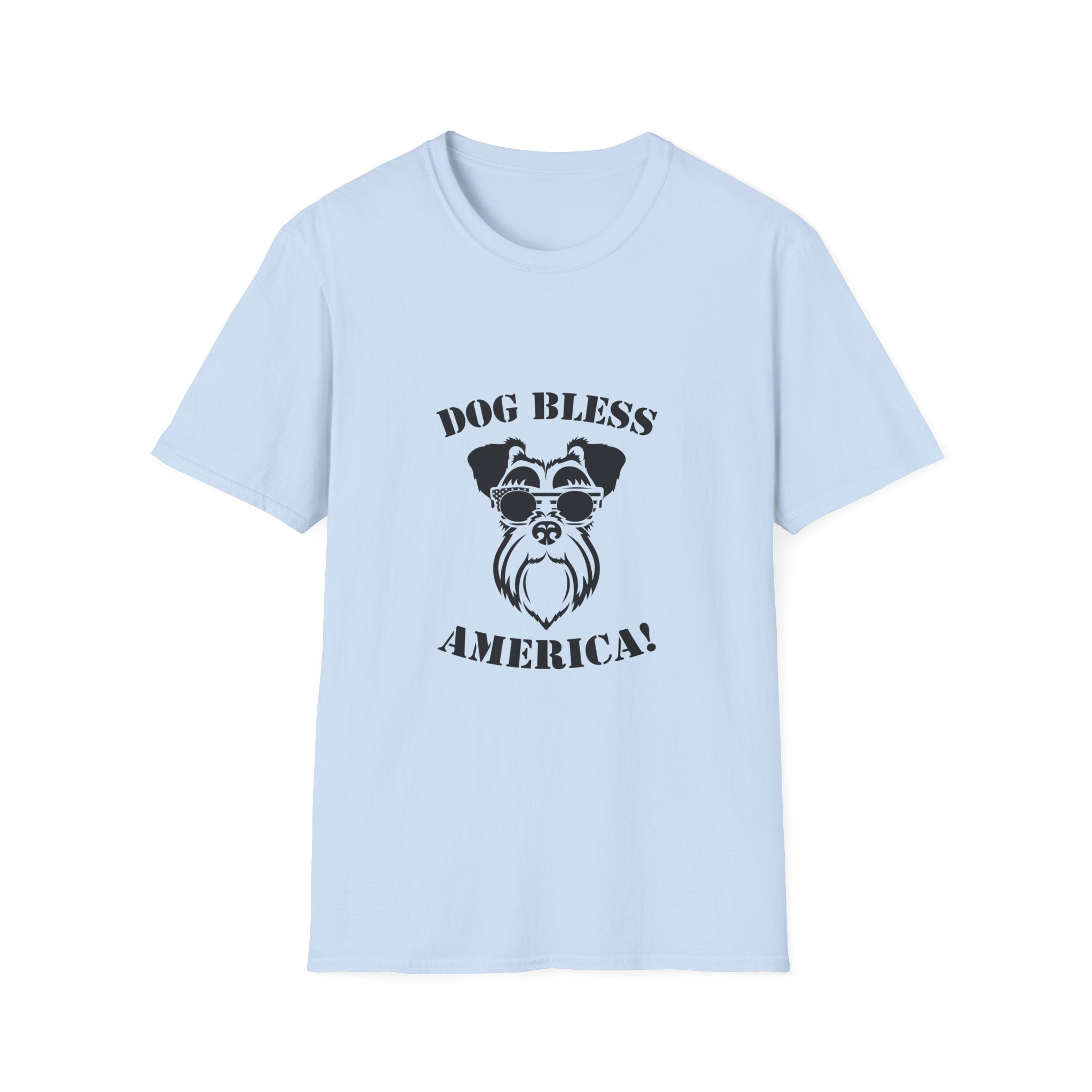 Dog Bless America T-Shirt, Unisex Tee, Dog Lover Gift, Independence Day Apparel, Pet Enthusiast Shirt, Cute Animal T-Shirt