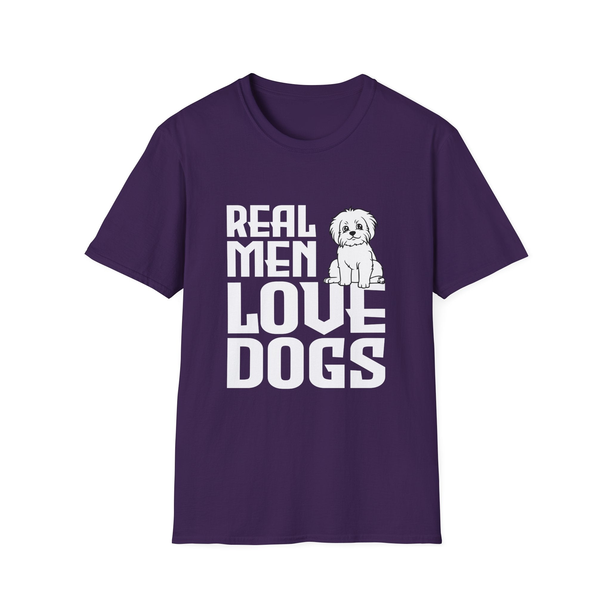 Unisex Dog Lover T-Shirt, Real Men Love Dogs Tee, Pet Owner Apparel, Gift for Dog Dads, Perfect for Birthdays
